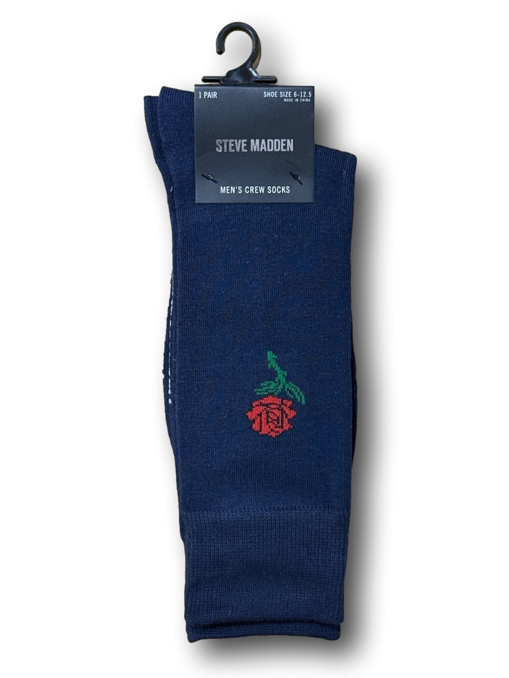 3/$18 Steve Madden Rose Design Novelty Crew Socks - NWT